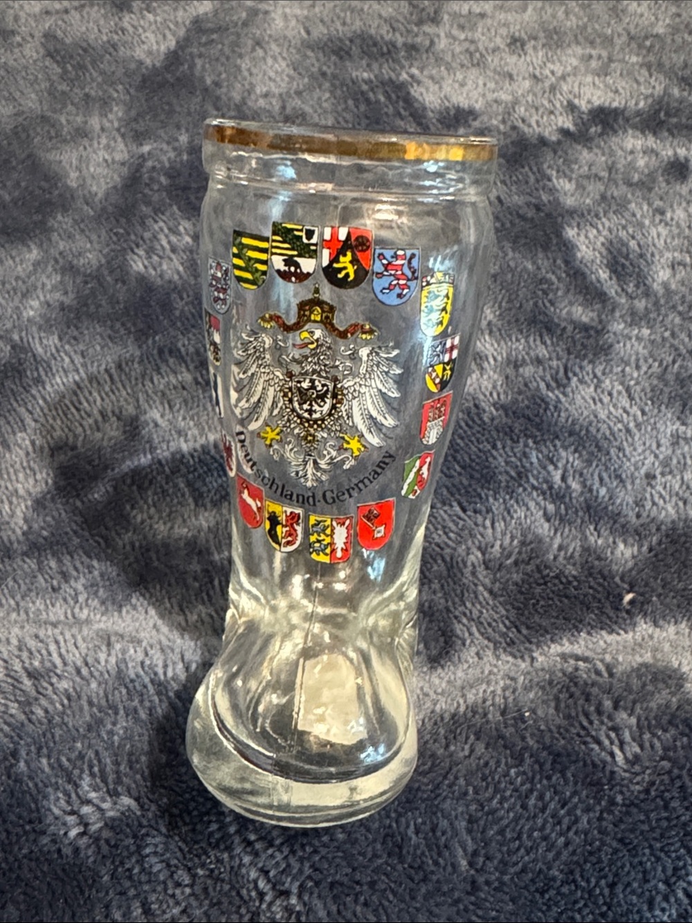 Deutschland Germany Boot-Shaped Souvenir Shot Glass with Heraldic Crest